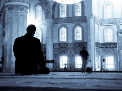 man pray in the mosque